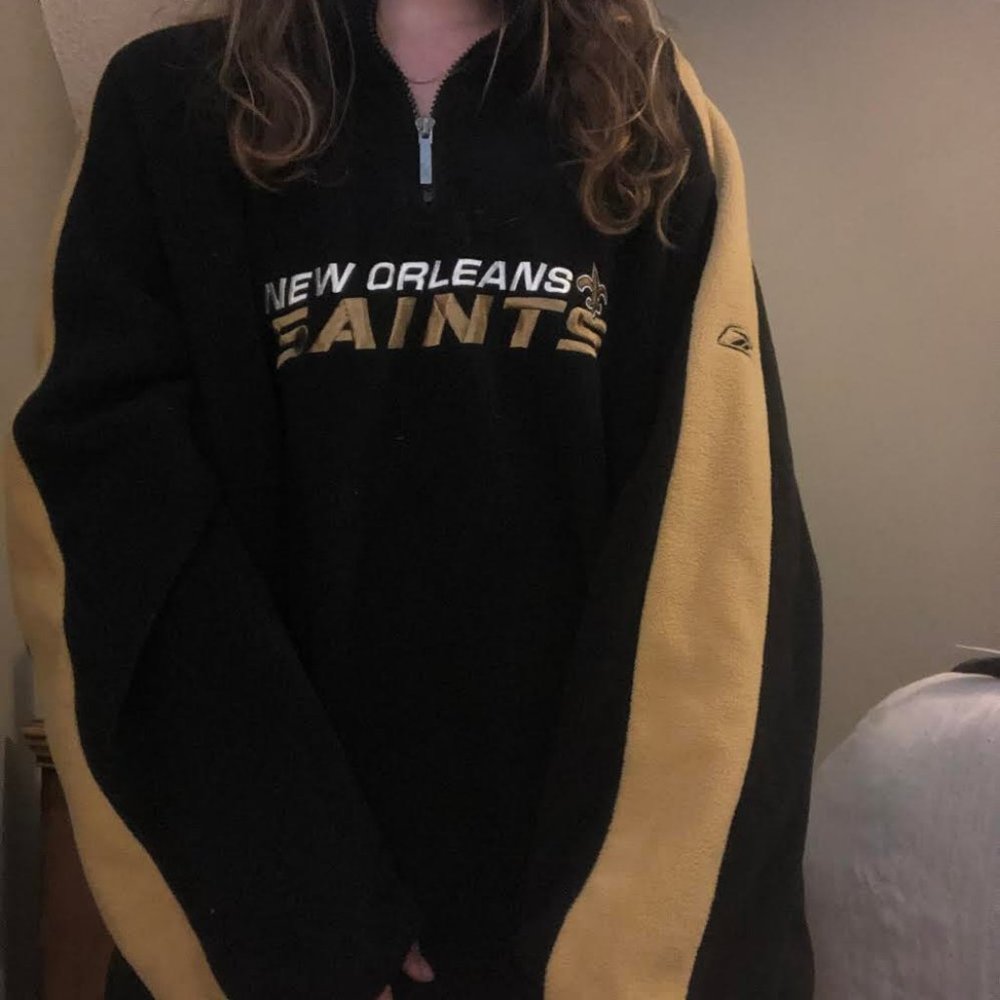 Oversized Cozy New Orleans Saints Quarter Zip